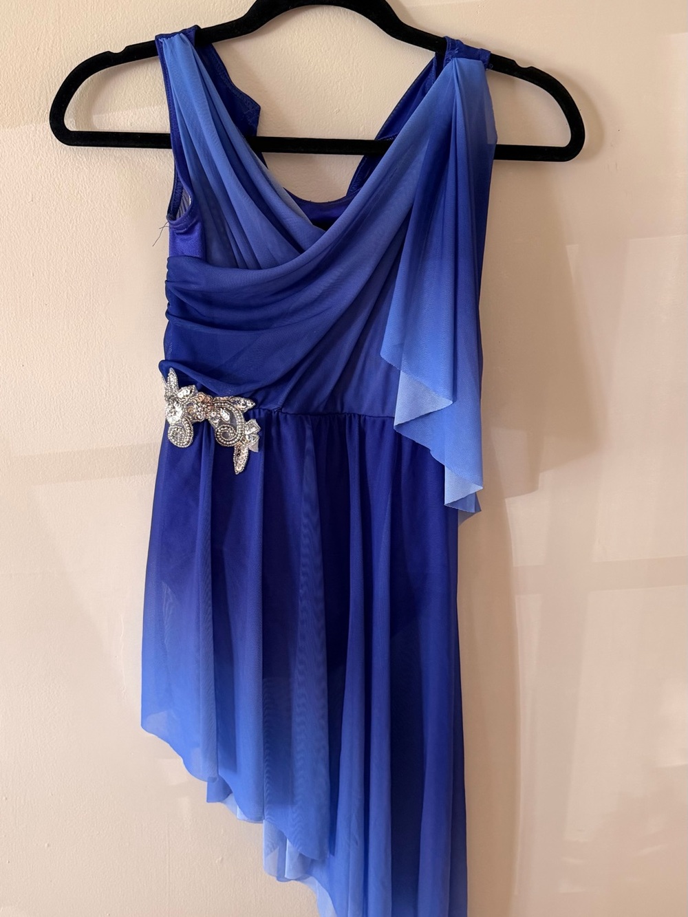 Weissman Girls Royal Blue Lyrical Dance Costume  with Embellished Waist LC